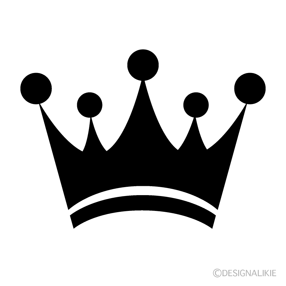 美しい王冠シルエットイラストのフリー素材 イラストイメージ