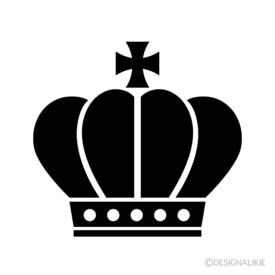 王様の王冠シルエットの無料イラスト素材 イラストイメージ