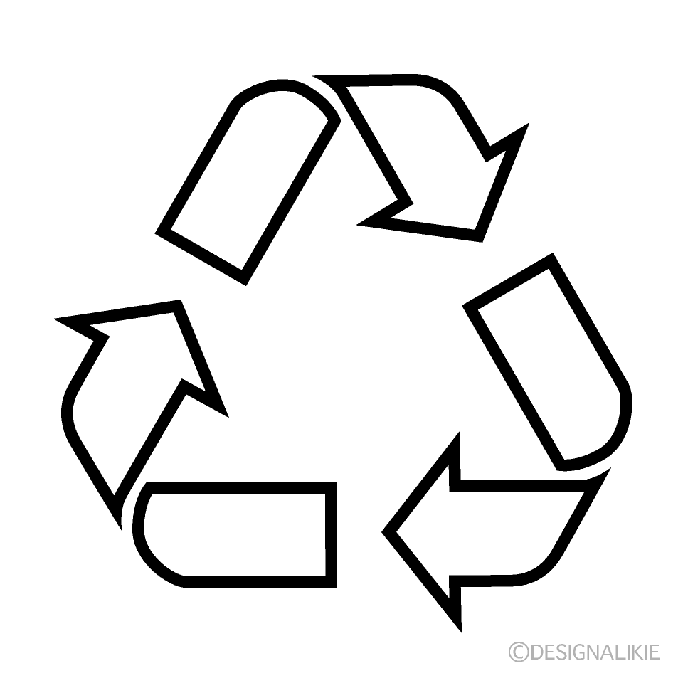 線画リサイクルマークイラストのフリー素材 イラストイメージ