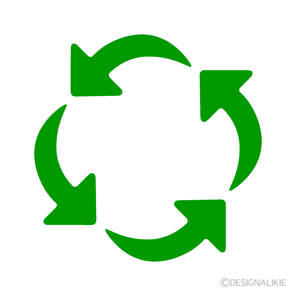 リサイクル回転マークイラストのフリー素材 イラストイメージ