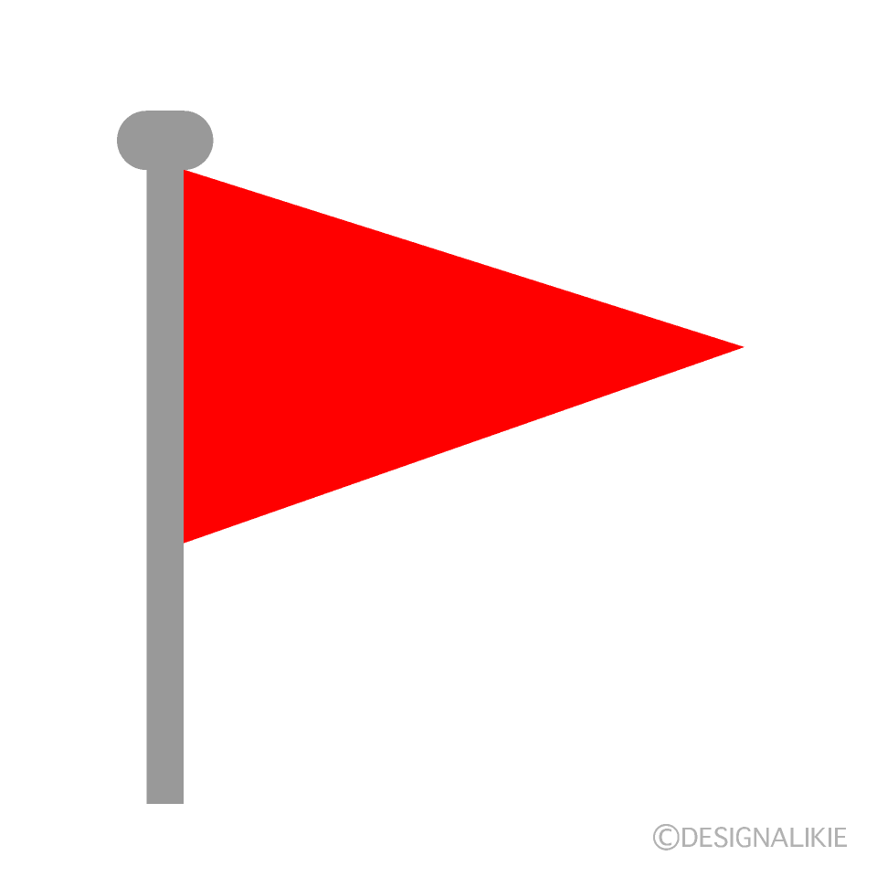 赤色の三角旗イラストのフリー素材 イラストイメージ