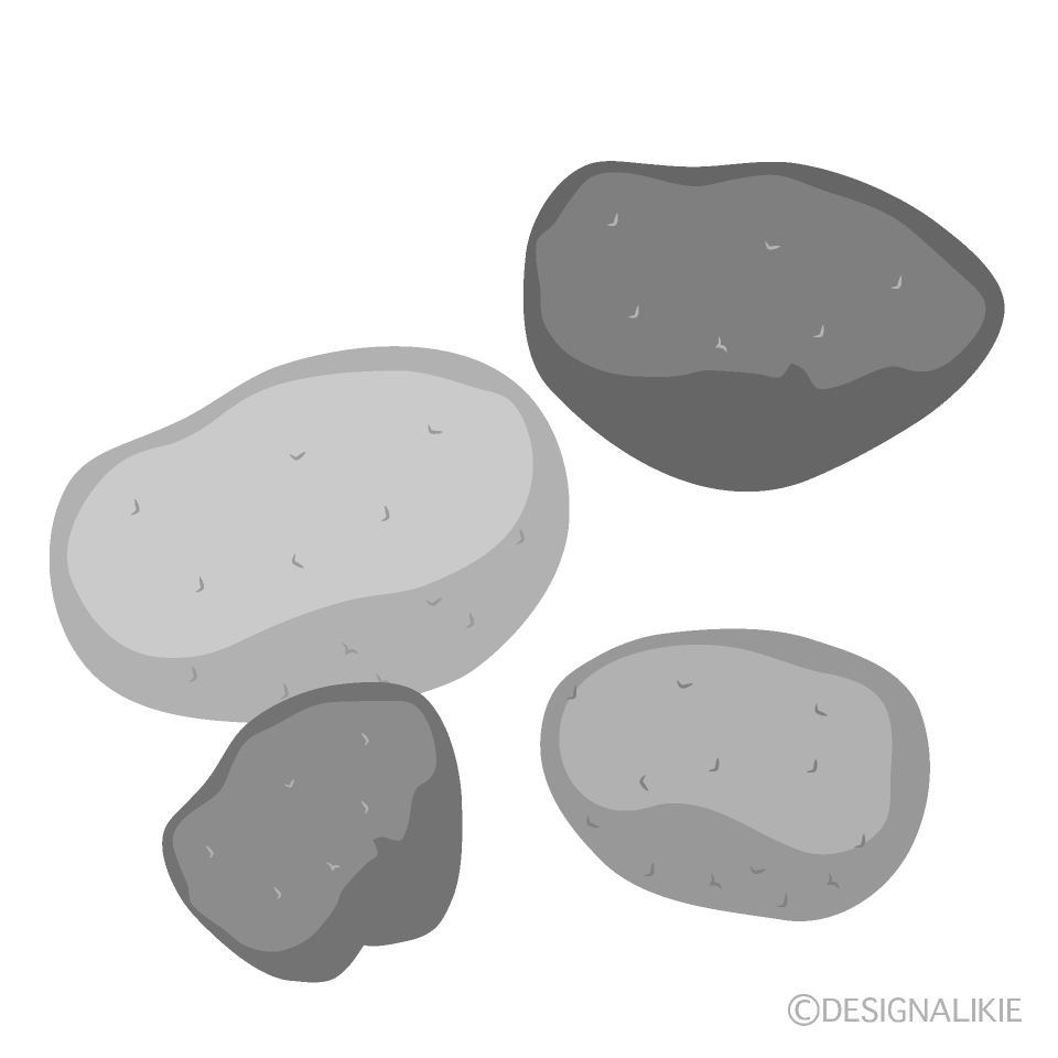 川原の石の無料イラスト素材 イラストイメージ