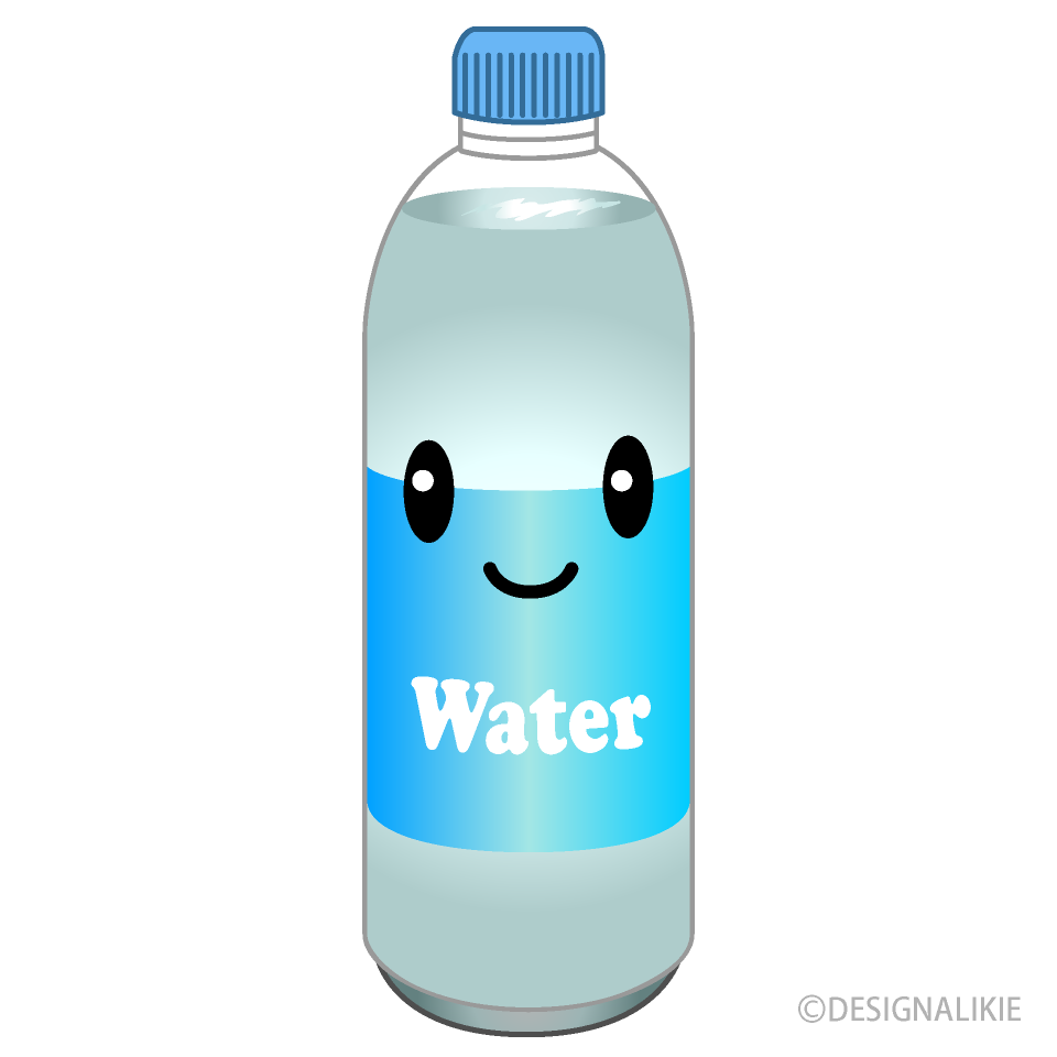 かわいい水ボトルキャライラストのフリー素材 イラストイメージ