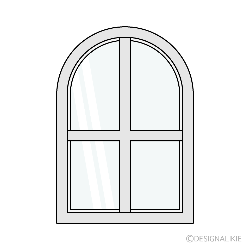 白い洋風窓イラストのフリー素材 イラストイメージ