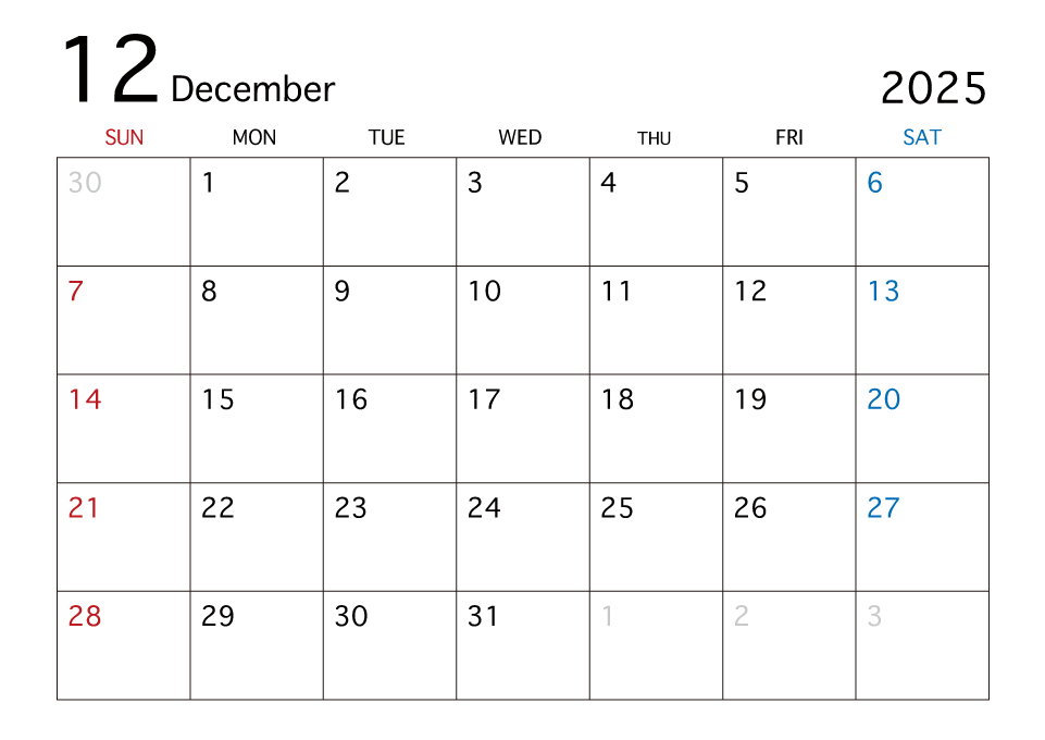 21年12月カレンダーの無料イラスト素材 イラストイメージ