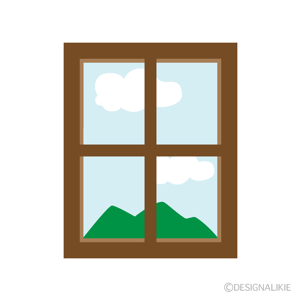 窓の風景の無料イラスト素材 イラストイメージ
