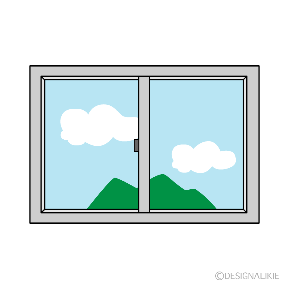窓枠の風景の無料イラスト素材 イラストイメージ