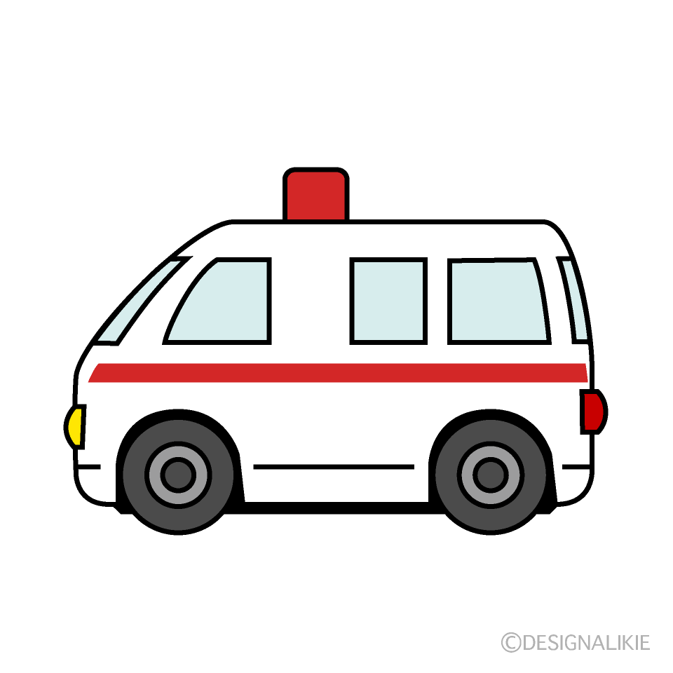 シンプルな救急車の無料イラスト素材 イラストイメージ