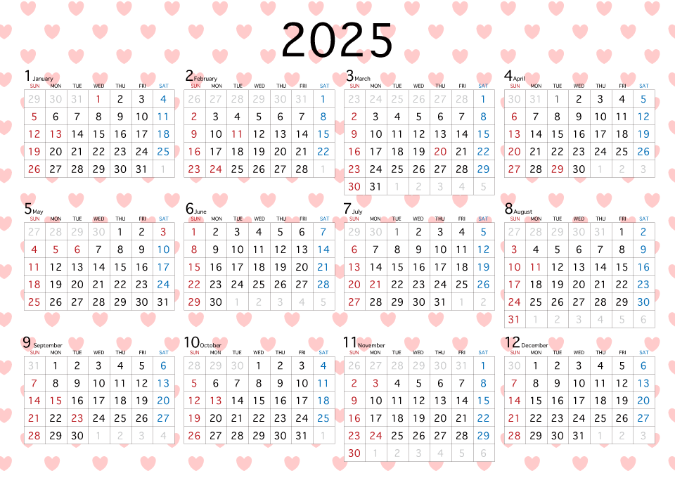 10年カレンダー ☆ B ☆ 2023〜2032