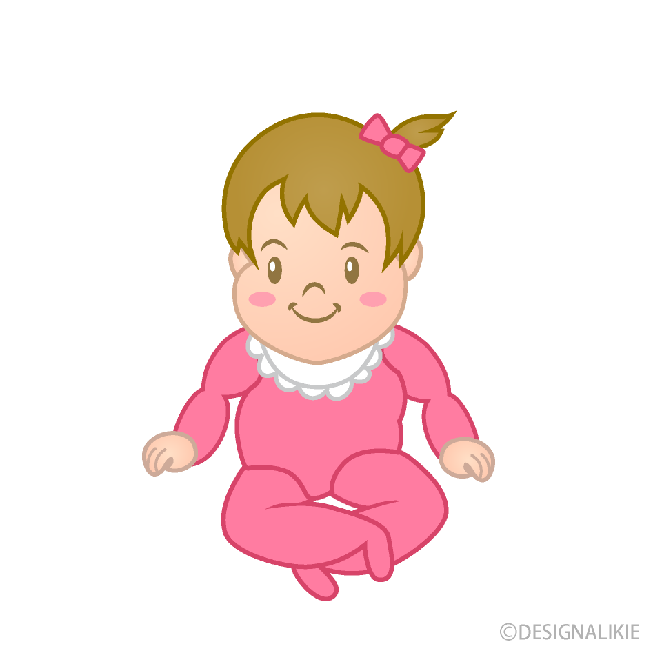 女の子の赤ちゃんイラストのフリー素材 イラストイメージ