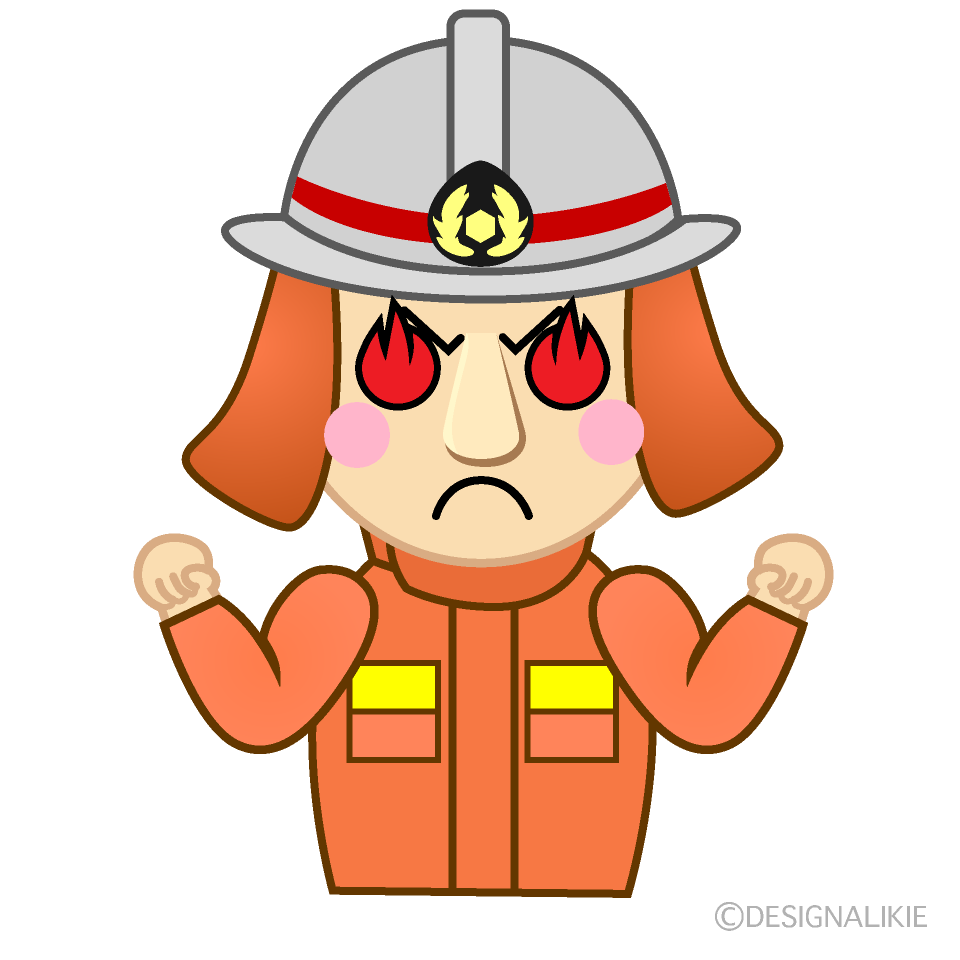 燃える消防士