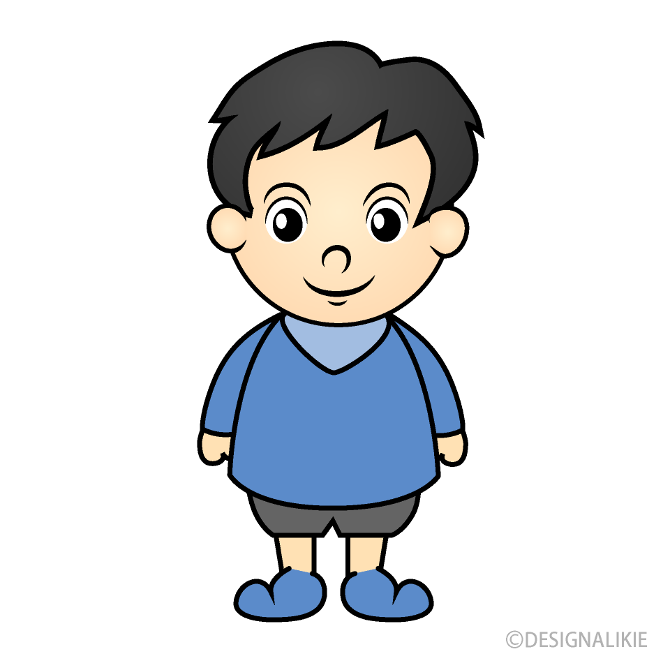 小さなかわいい男の子の無料イラスト素材 イラストイメージ