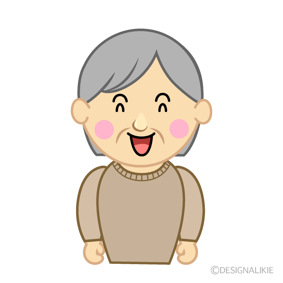 笑顔のおばあちゃんの無料イラスト素材 イラストイメージ