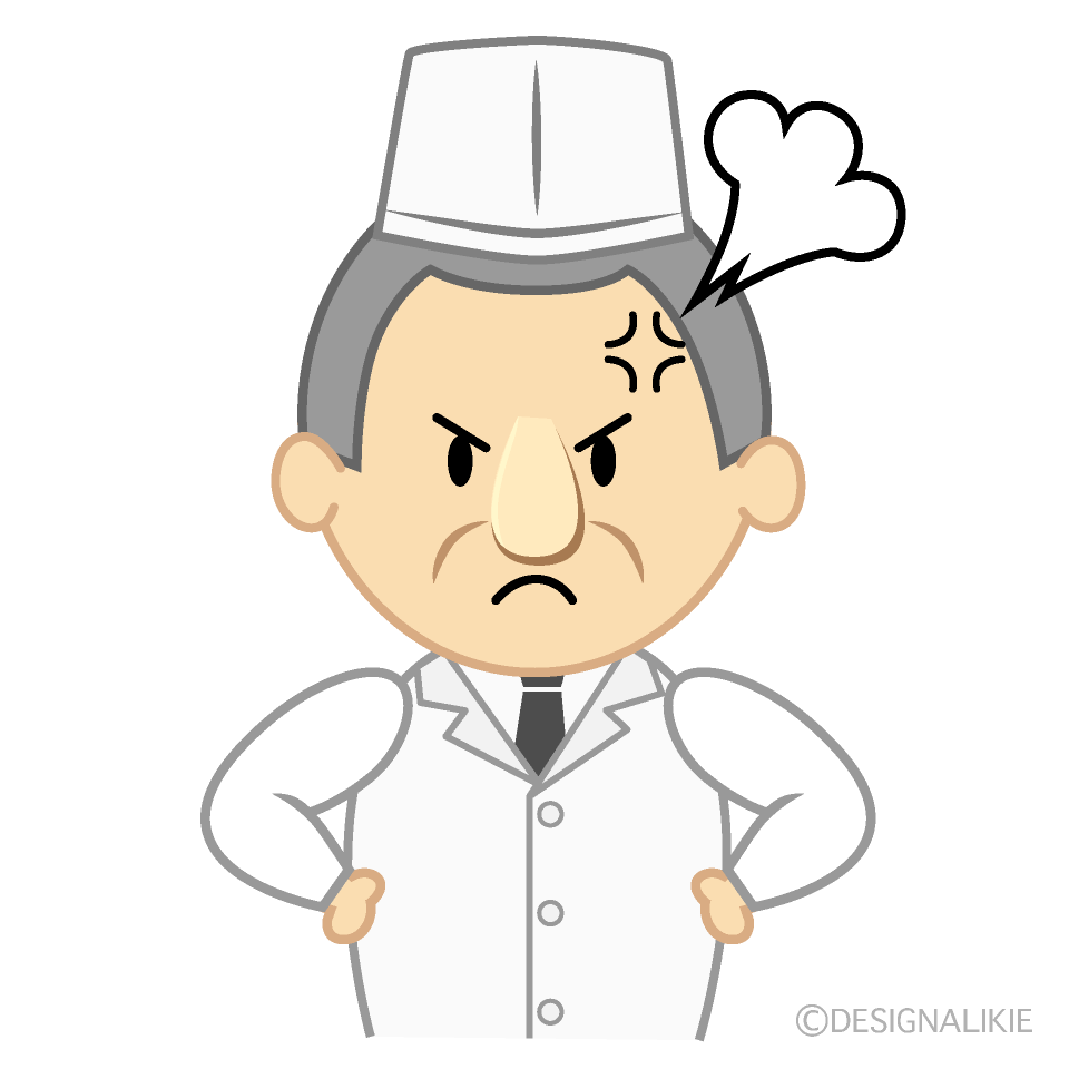 怒る寿司職人イラストのフリー素材 イラストイメージ