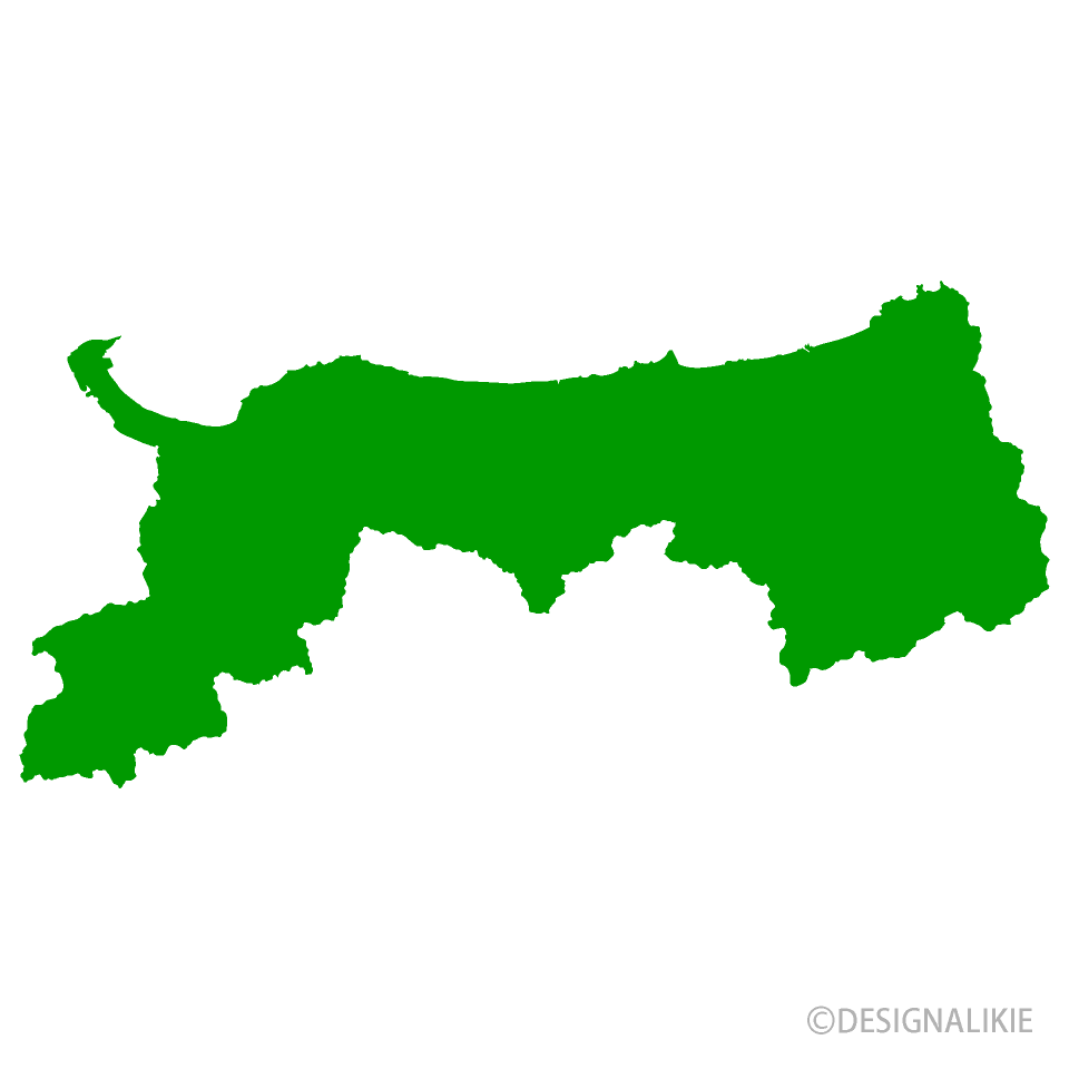 鳥取県地図イラストのフリー素材 イラストイメージ