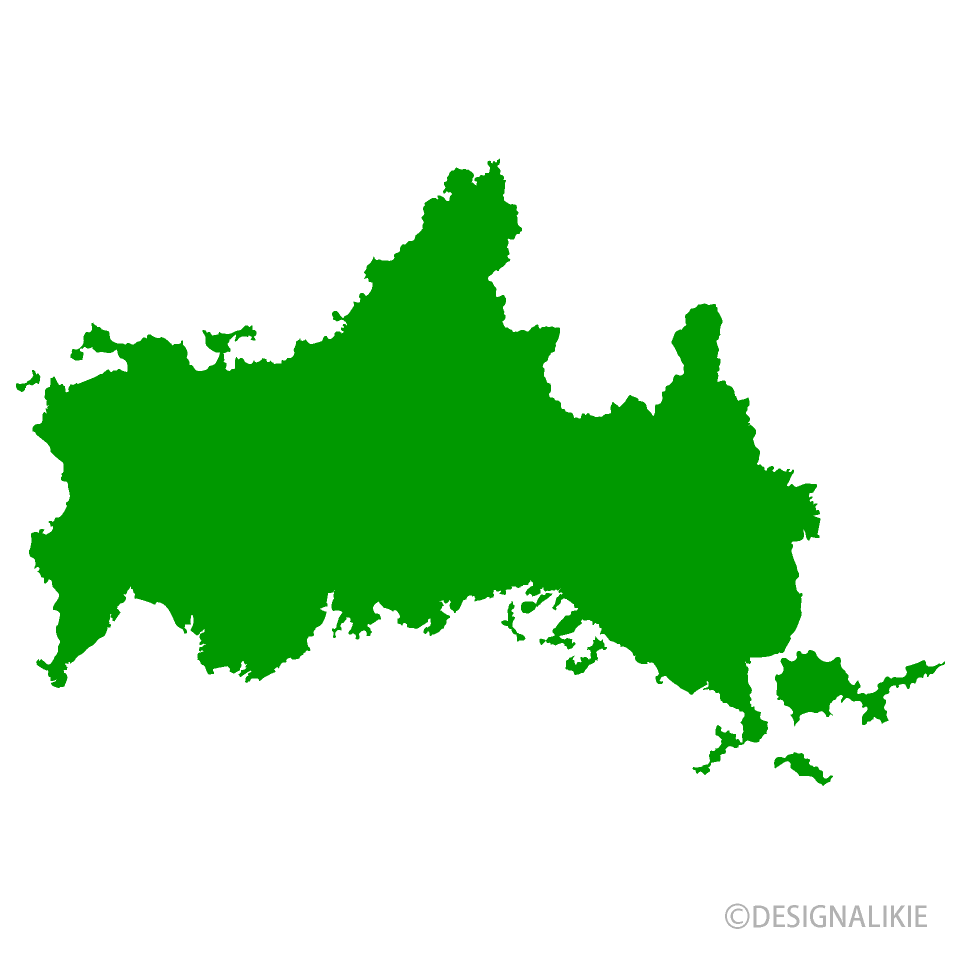 山口県地図の無料イラスト素材 イラストイメージ