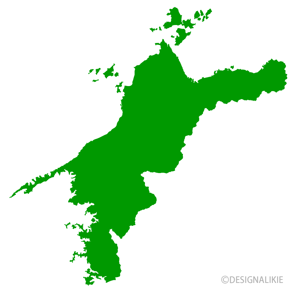 愛媛県地図の無料イラスト素材 イラストイメージ