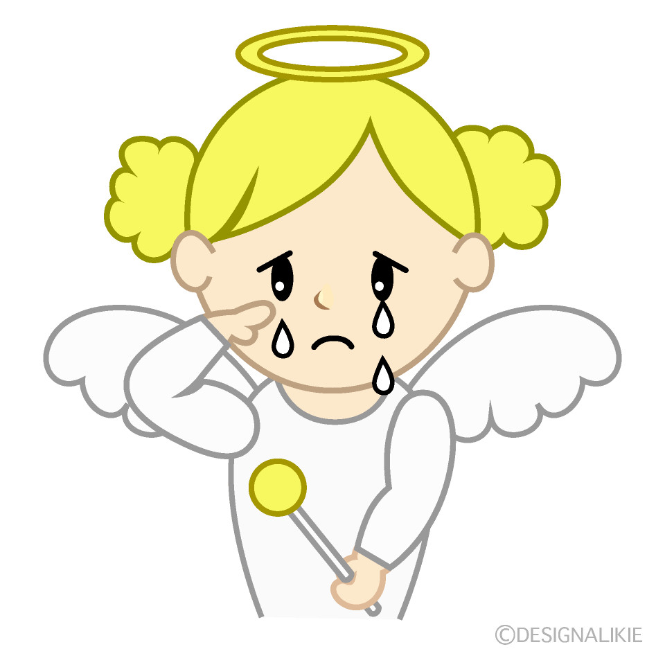 泣く天使イラストのフリー素材 イラストイメージ