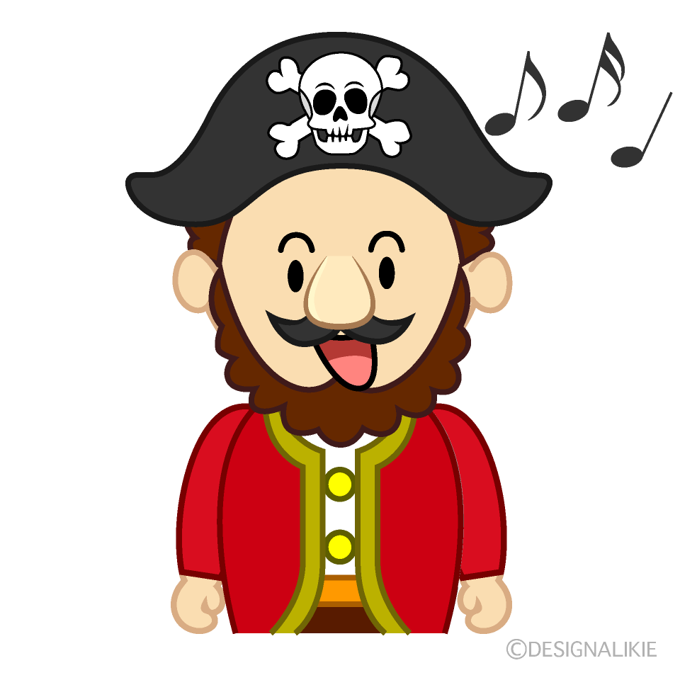 歌う海賊イラストのフリー素材 イラストイメージ