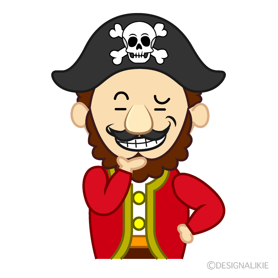 ニヤリ顔の海賊イラストのフリー素材 イラストイメージ