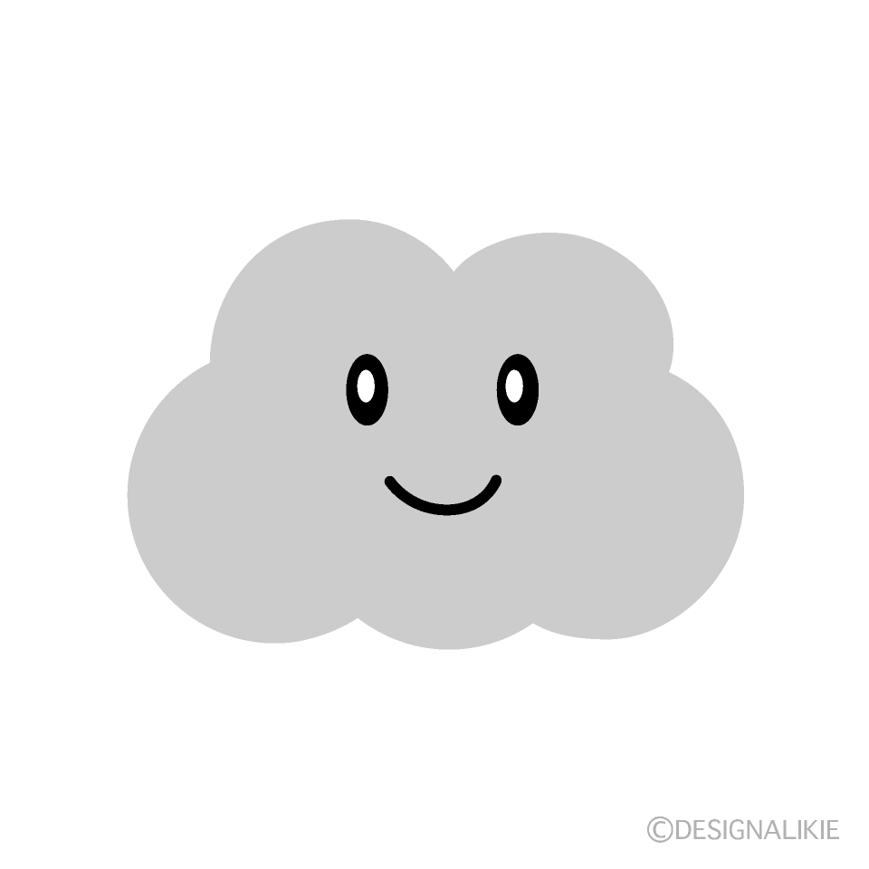 可愛い雲キャラクターイラストのフリー素材 イラストイメージ