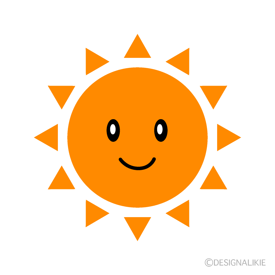 かわいい太陽キャラクターイラストのフリー素材 イラストイメージ