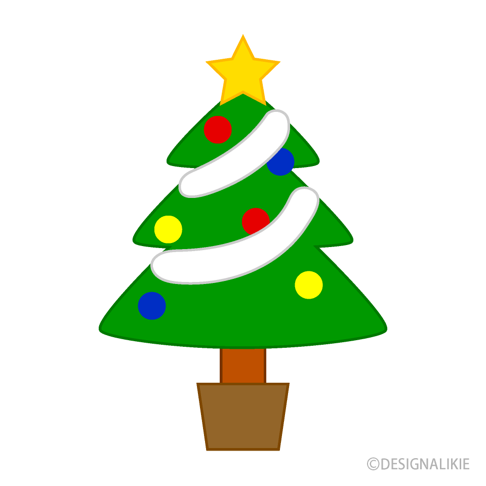 かわいいクリスマスツリーの無料イラスト素材 イラストイメージ