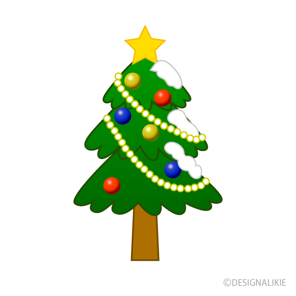 かわいいクリスマスツリーイラストのフリー素材 イラストイメージ