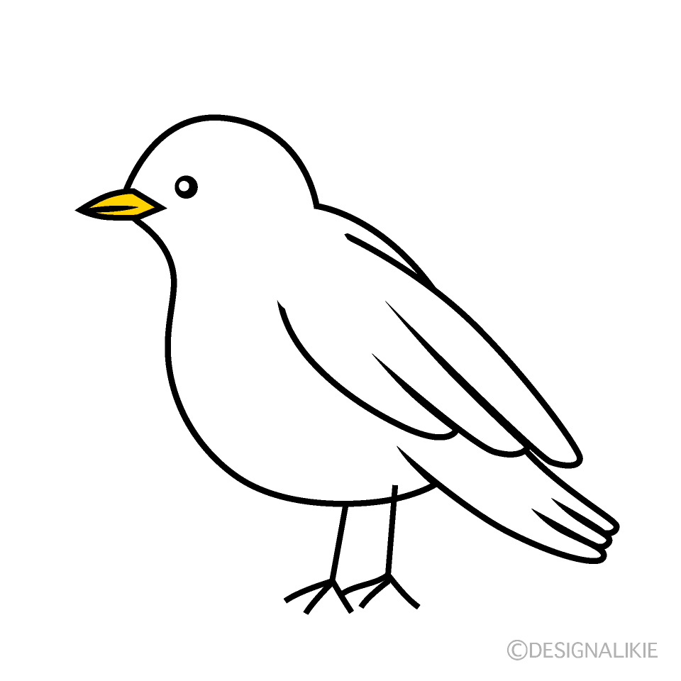 白い小鳥の無料イラスト素材 イラストイメージ