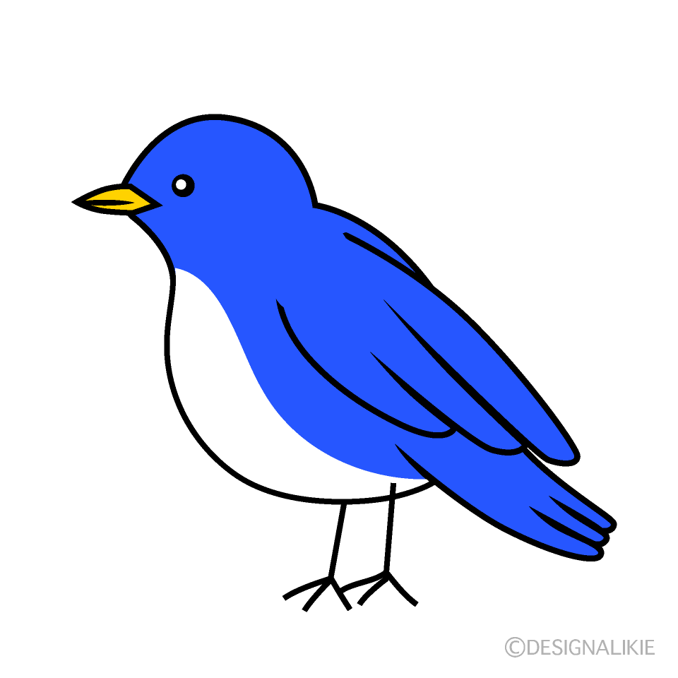青い小鳥イラストのフリー素材 イラストイメージ