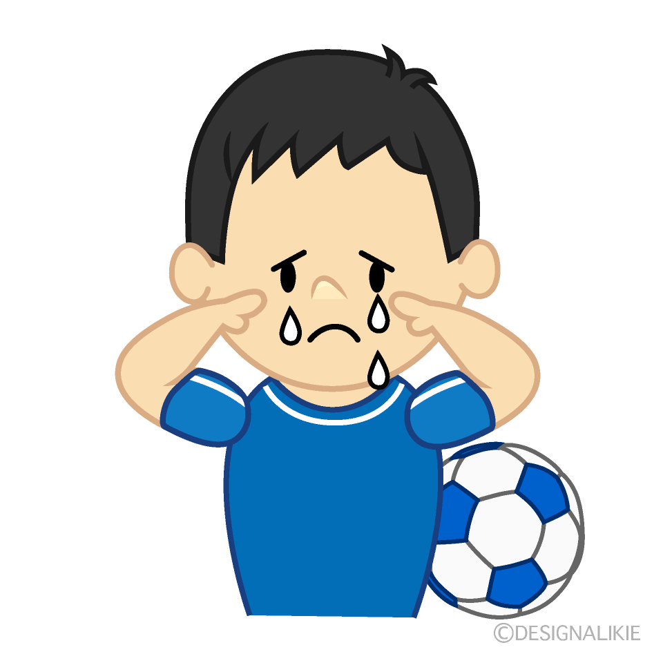 泣くサッカー少年イラストのフリー素材 イラストイメージ