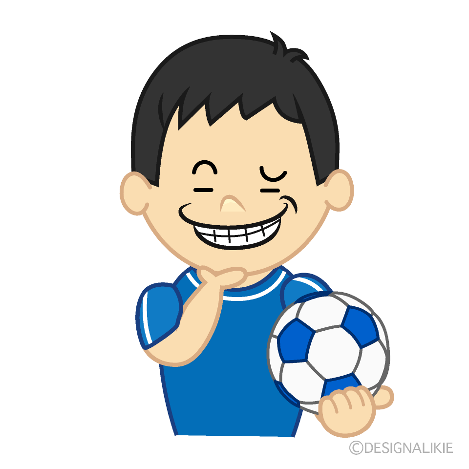 ニヤリ顔のサッカー少年イラストのフリー素材 イラストイメージ