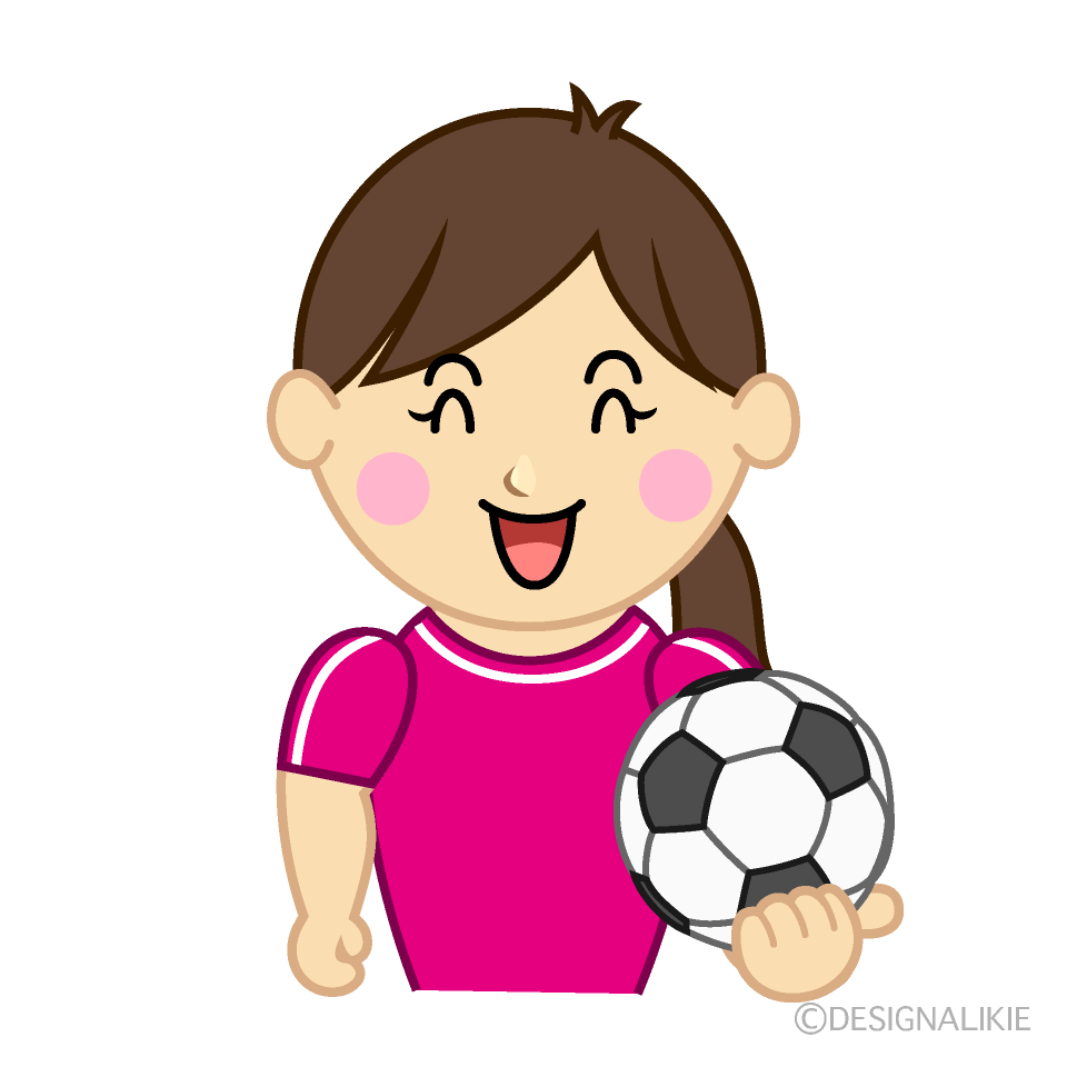 笑顔の女子サッカー