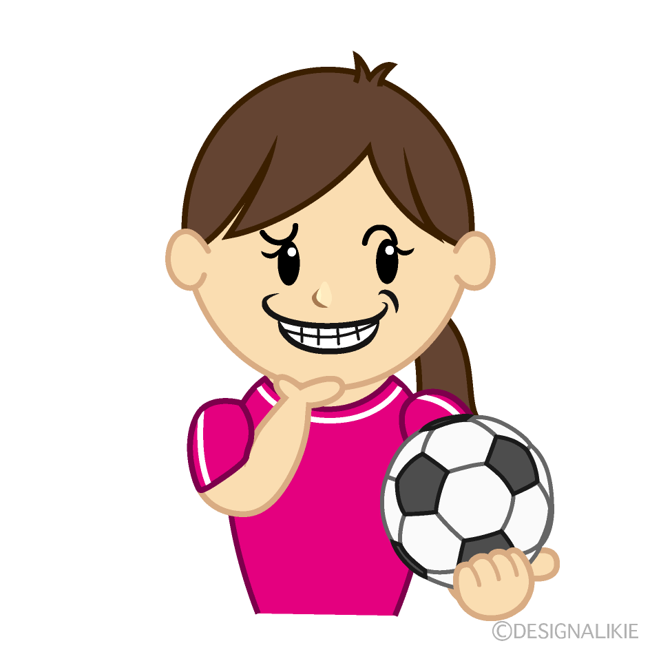 ニヤリ顔の女子サッカー