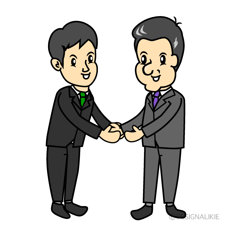 握手するビジネスマンイラストのフリー素材 イラストイメージ