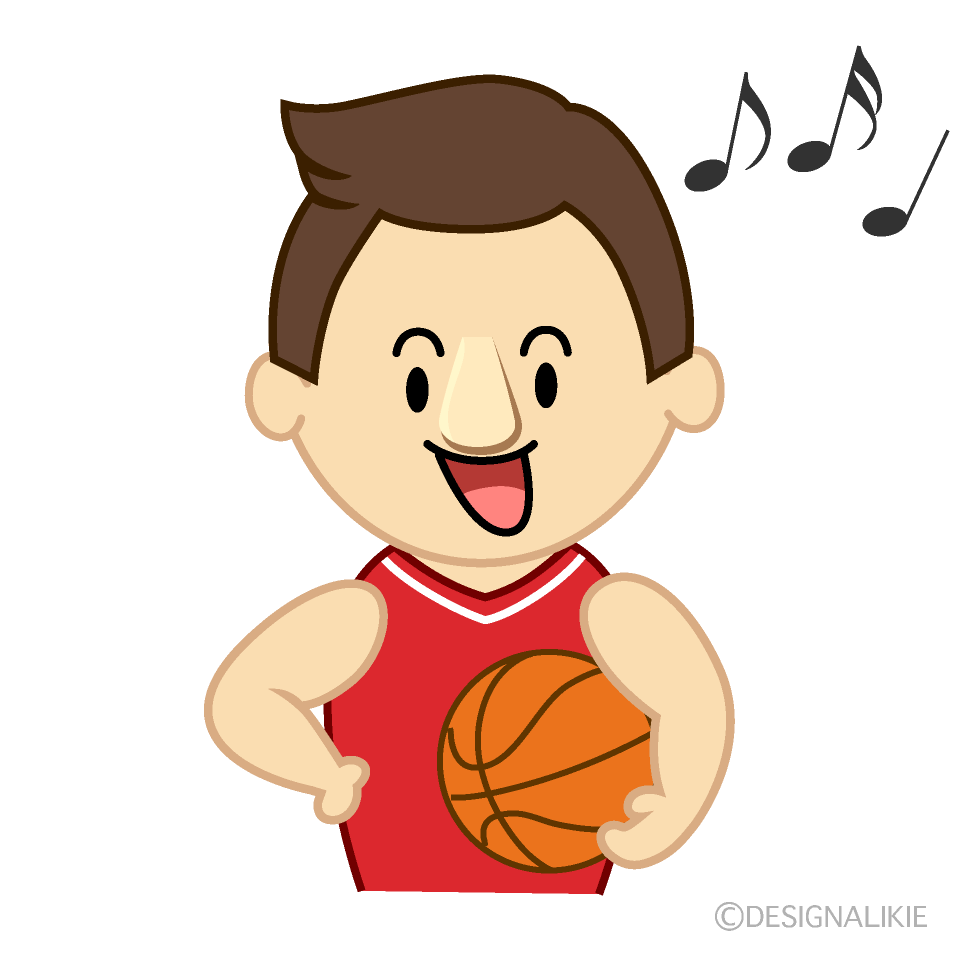 歌うバスケ選手の無料イラスト素材 イラストイメージ