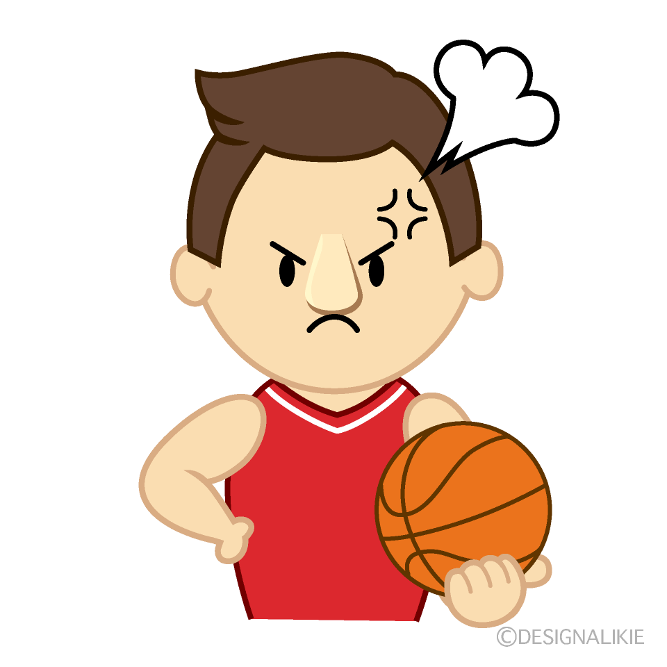 怒るバスケ選手