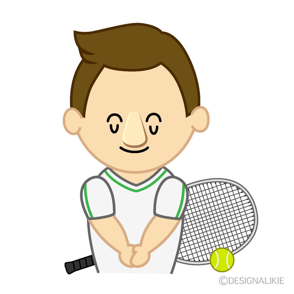 お辞儀するテニス選手イラストのフリー素材 イラストイメージ