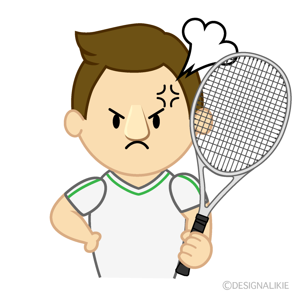 怒るテニス選手