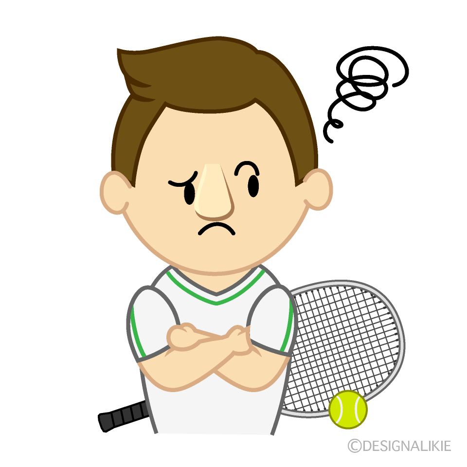 悩むテニス選手