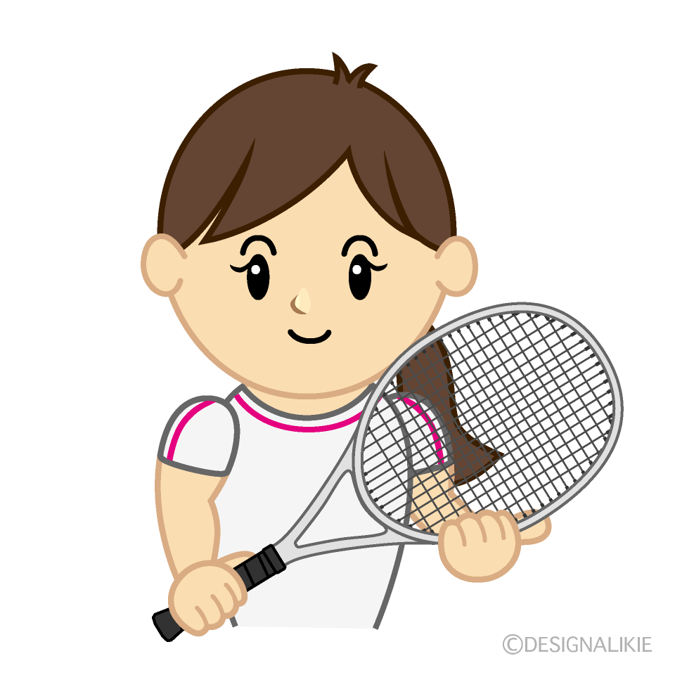 女子テニスキャライラストのフリー素材 イラストイメージ