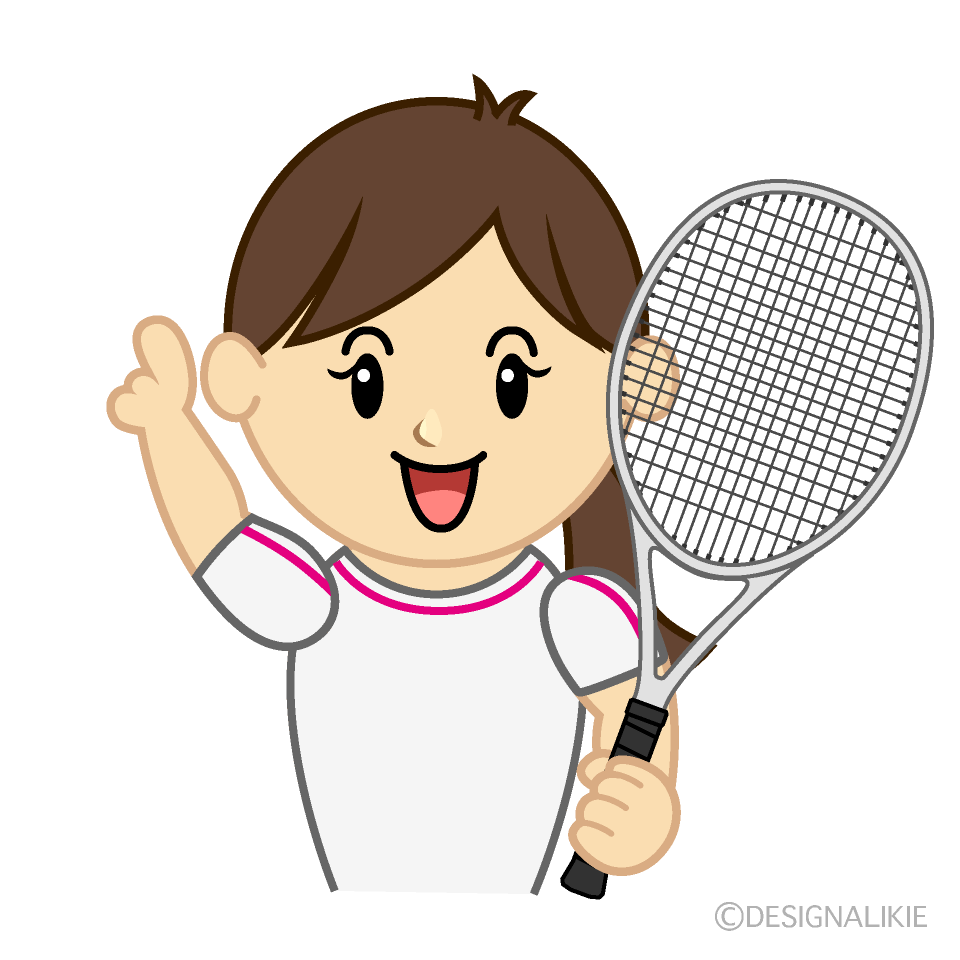 指差しする女子テニス