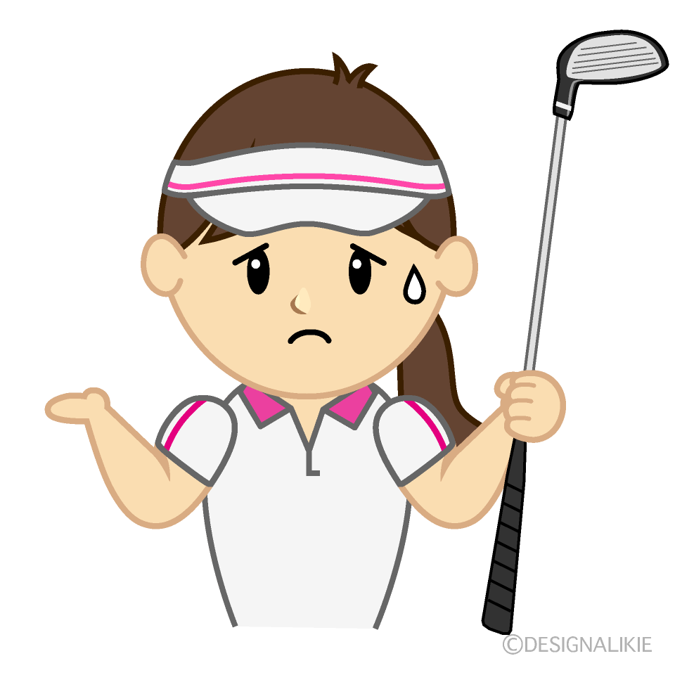 困る女子ゴルフイラストのフリー素材 イラストイメージ