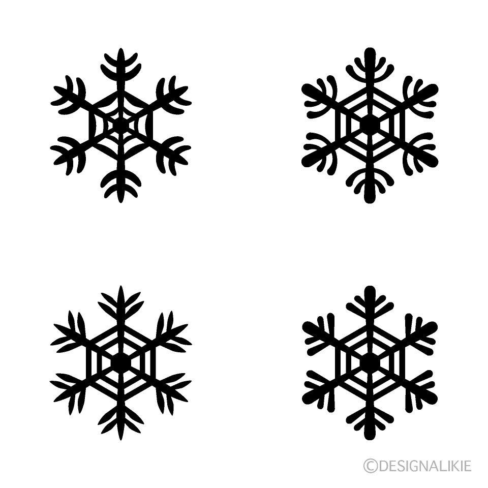 シルエットの雪マークの無料イラスト素材 イラストイメージ
