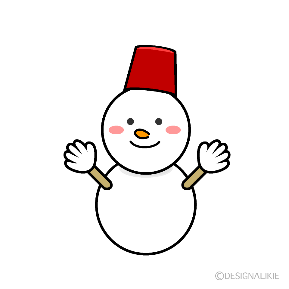 笑顔の雪だるまの無料イラスト素材 イラストイメージ