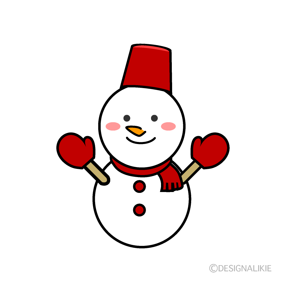 かわいい笑顔の雪だるまイラストのフリー素材 イラストイメージ