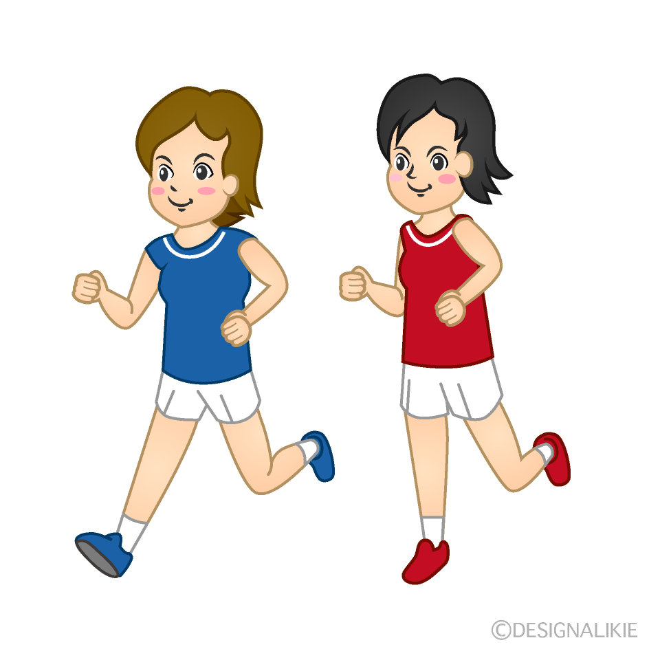 ジョギングする女性の無料イラスト素材 イラストイメージ