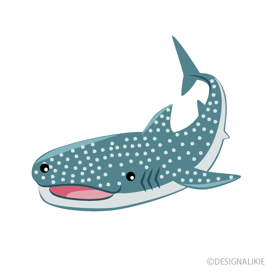可愛い笑顔のジンベイザメ の無料イラスト素材 イラストイメージ