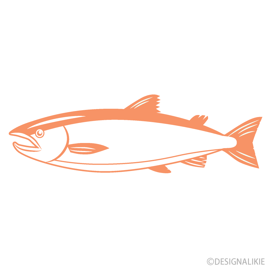 オレンジの鮭イラストのフリー素材 イラストイメージ