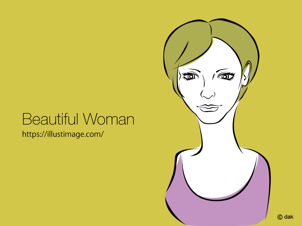 ショートヘアの大人女性イメージの無料イラスト素材 イラストイメージ